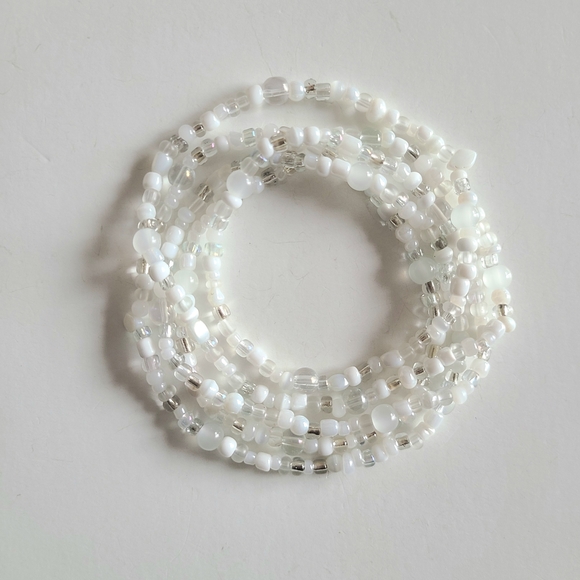 White Beaded Wrap Bracelet - Picture 1 of 10
